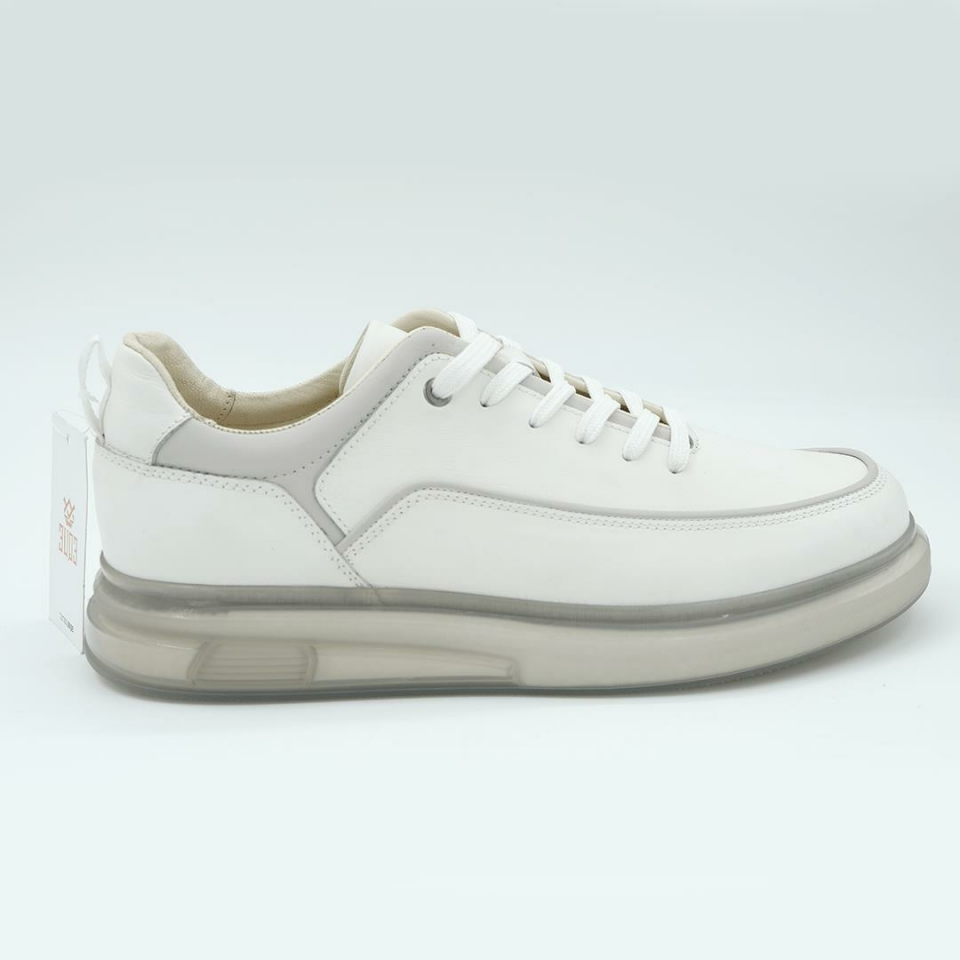 2220 Sneaker Erkek Deri Ayakkabı Krem - 44