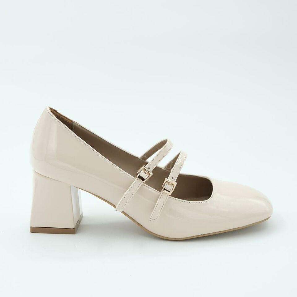 K702805 Kadın Topuklu Ayakkabı (6cm) Bej - 40