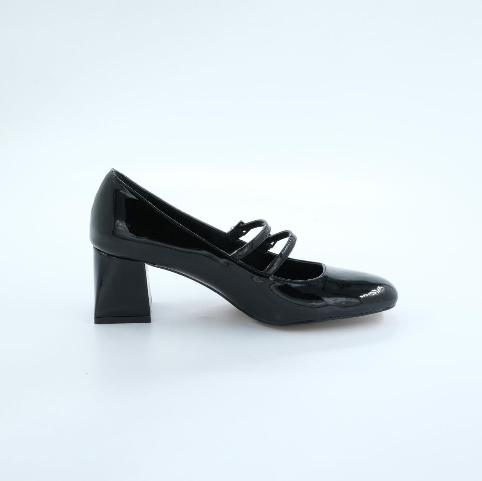 K702805 Kadın Topuklu Ayakkabı (6cm) Siyah Rugan - 37