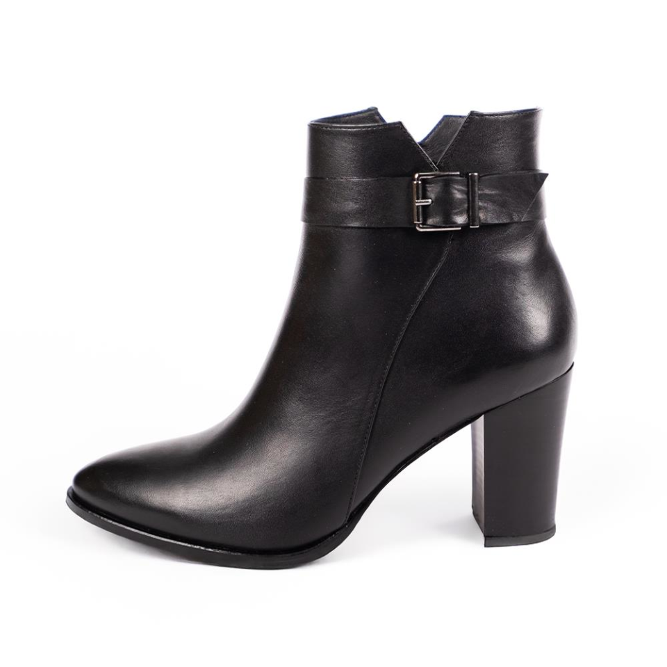 43021 Kadın Deri Bot (9cm) Siyah - 40