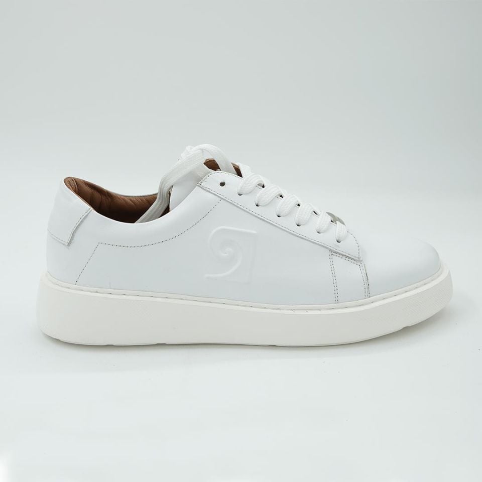 1362002 Erkek Sneaker Deri Ayakkabı Beyaz - 44