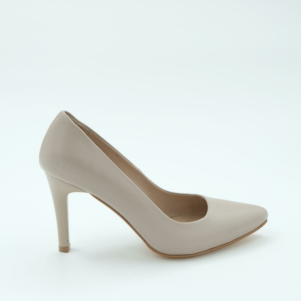 4200 Kadın Deri Topuklu Ayakkabı (9cm) Vizon - 40
