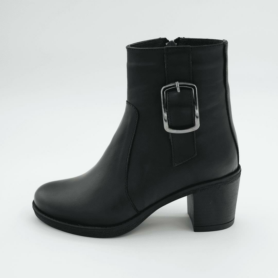 20340 Kadın Deri Bot (8 cm) Siyah - 39