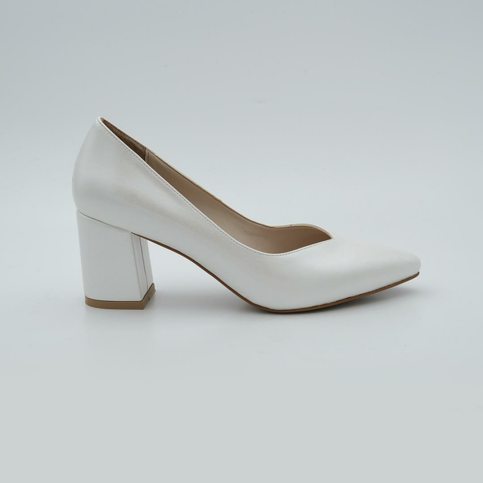 303 Topuklu Kadın Ayakkabı Sedef Beyaz - 40