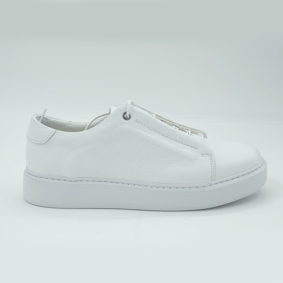 1885-6  Erkek Sneakers Deri Ayakkabı Beyaz - 44