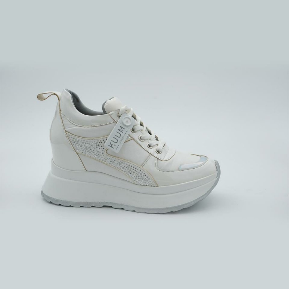 83920K Kadın Dolgu Topuk Spor Ayakkabı Beyaz Rugan - 40