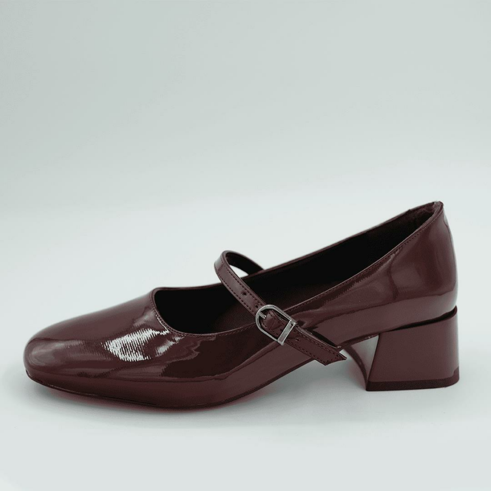 519053 Kadın Topuklu Ayakkabı (4cm) Bordo Rugan - 39