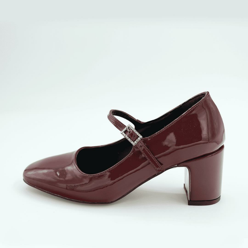 451079 Kadın Topuklu Ayakkabı (7cm) Bordo Rugan - 40