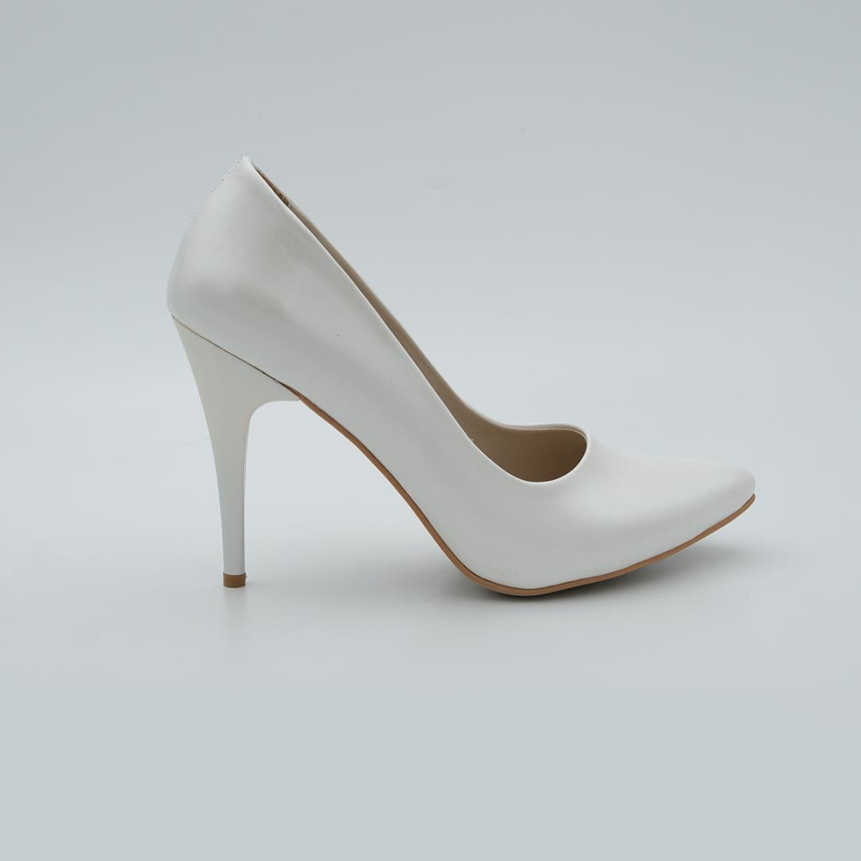 100 Stiletto Kadın Ayakkabı Sedef Beyaz - 39